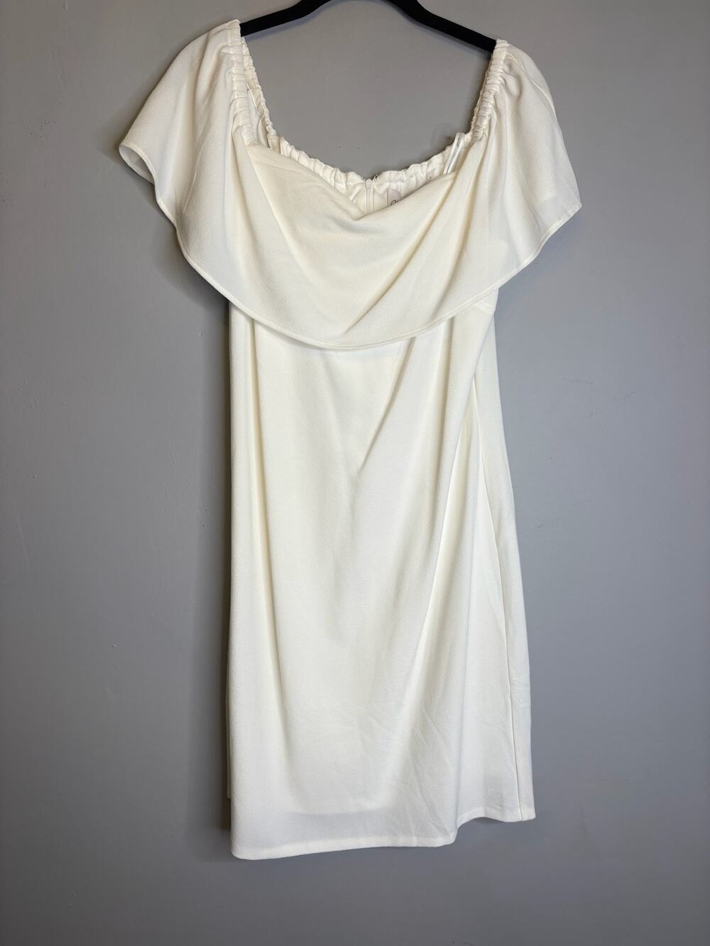 Charles Henry Ivory White Cowl Neck Draped Mini Dress Size Medium NWT